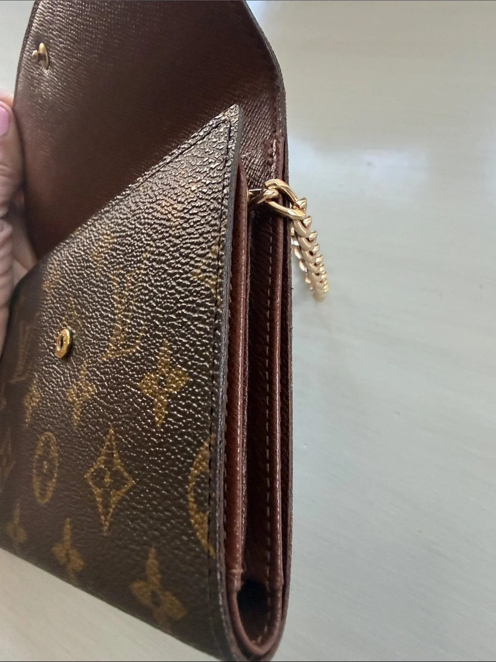 Authentic LOUIS VUITTON Brown Monogram Porte Tresor Etui Papiers Trifold Wallet